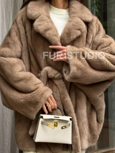 Шуба норковая летучая мышь - фото 1