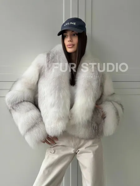 Шуба кроп-топ из лисы finnish cross fox - фото 14