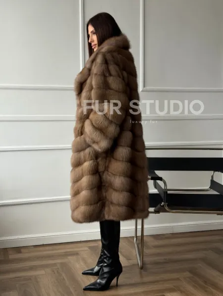 Шуба из куницы - английский воротник - фото 14