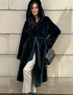 Шуба из аукционной норки NAFA с капюшоном - фото 0