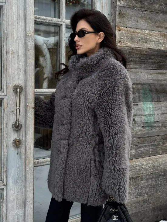 Шубка - дубленка двухсторонняя из натуральной овчины - фото 6