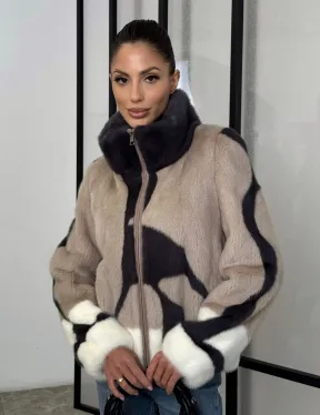 Норковая шуба - бомбер на молнии - фото 10