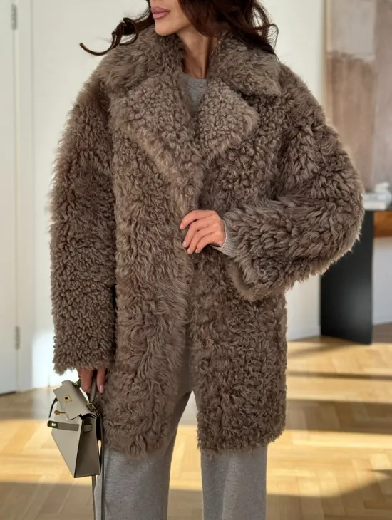 Двусторонняя шуба - дублёнка из меха испанского тиградо - фото 5