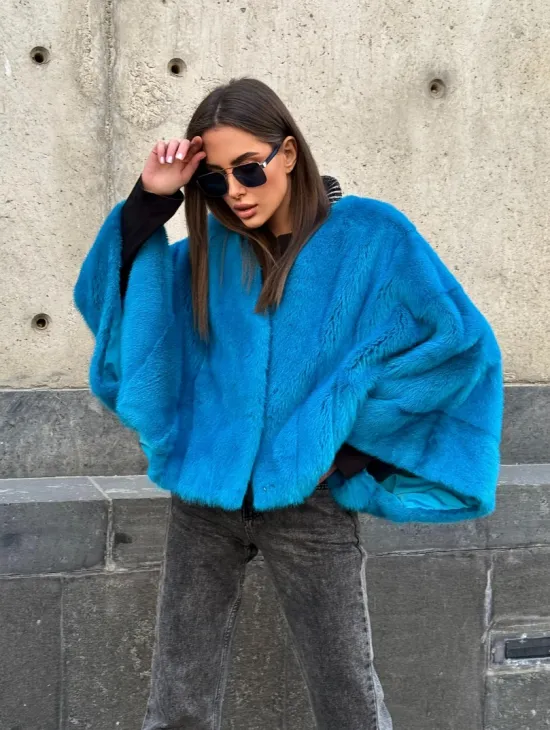 Голубое норковое болеро 