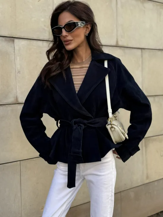 Модная куртка из замшевой кожи - фото 5