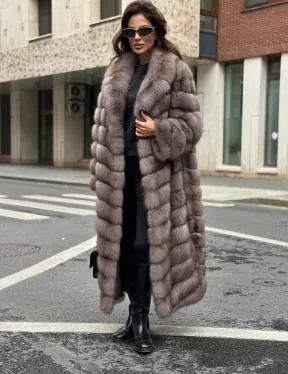 Шуба из меха куницы в цвете Truffle - фото 6