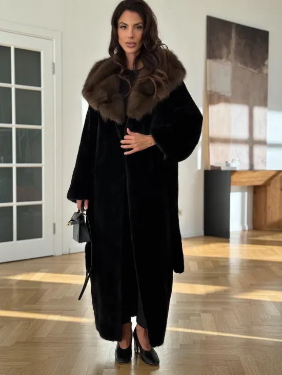 Шуба из меха норки BLACKGLAMA - фото 4