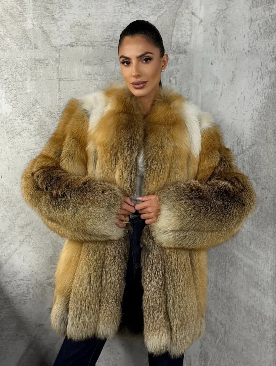 Шуба из меха лисы Gold - фото 8