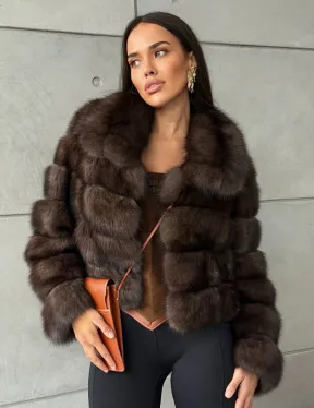 Короткая шуба из баргузинского соболя - фото 9