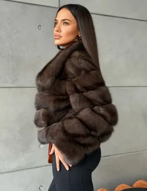 Короткая шуба из баргузинского соболя - фото 7