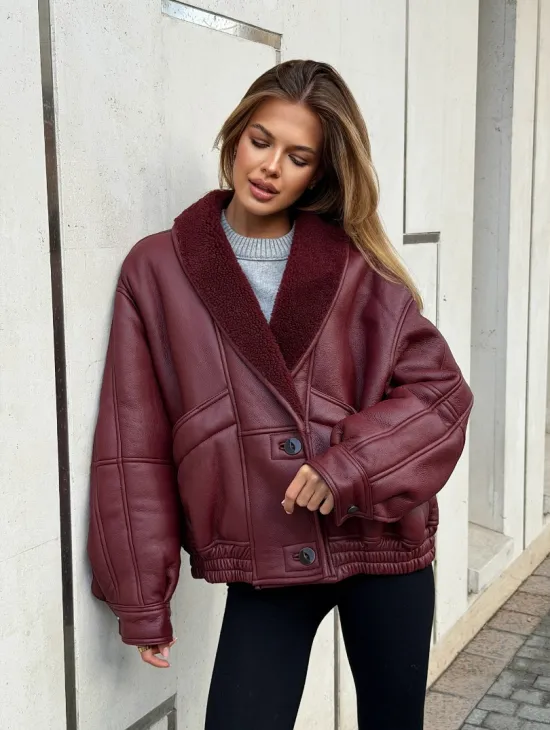 Дубленка женская зимняя - воротник шаль - фото 7