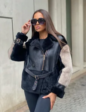 Дублёнка из мериноса с мехом норки - фото 4