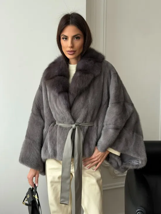 Короткий норковый полушубок - летучка - фото 7