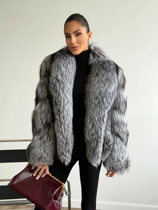 Шуба из чернобурки - рукава косичкой - фото 4