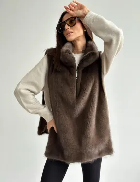 Женская меховая манишка - мех норка - фото 7