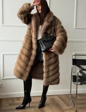 Шуба из куницы - английский воротник - фото 6