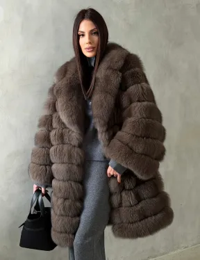 Шуба из песца под соболь - английский воротник - фото 13