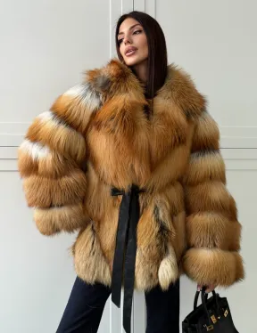 Шуба из лисы огневки - оверсайз - фото 7