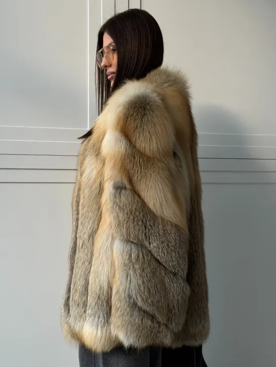 Полушубок из лисы - рукава косички - фото 9