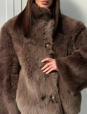 Дубленка из тосканы цвет taupe - фото 2