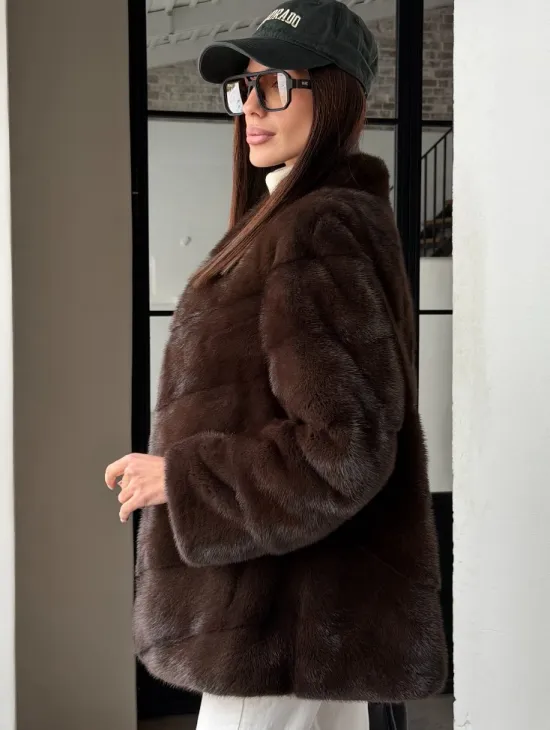 Женский норковый полушубок - фото 5