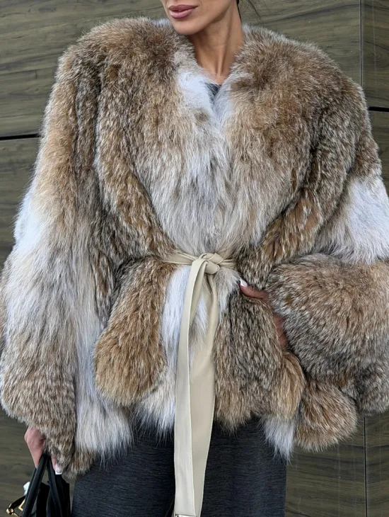 Шуба - летучка из меха рыси - фото 2