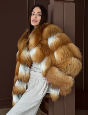 Короткая шуба из рыжей лисы - фото 6