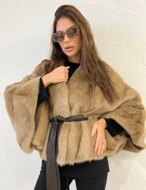 Болеро из меха норки цвет пастель - фото 3